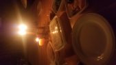 Takeaway dinner by candlelight
