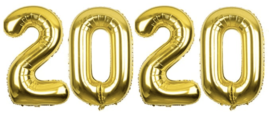 Golden 2020 balloon